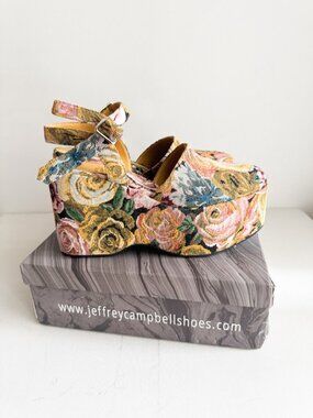Jeffrey Campbell Floral Tapestry BOHEMIAN Wedge Heels 11